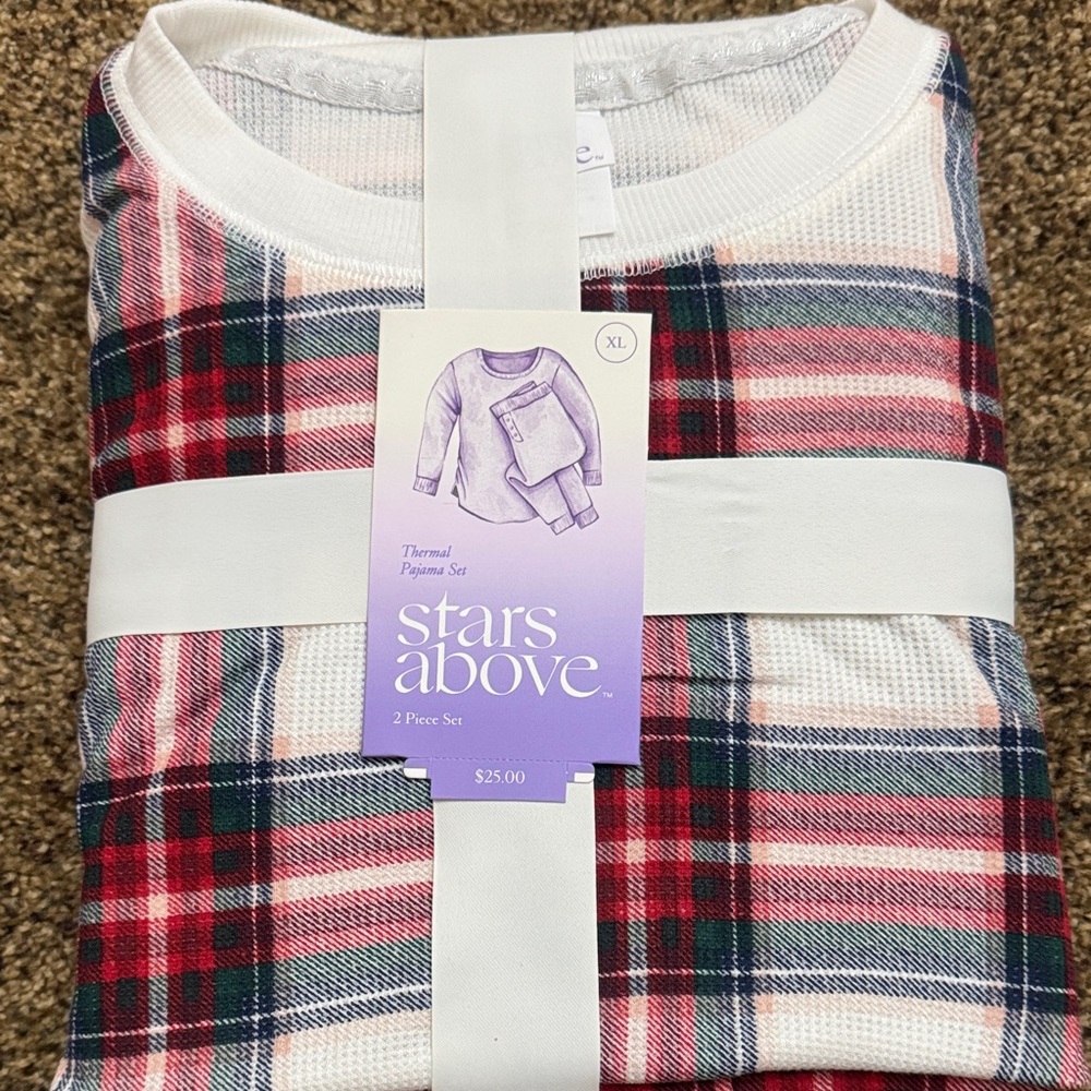 Stars Above Plaid Pajama Set